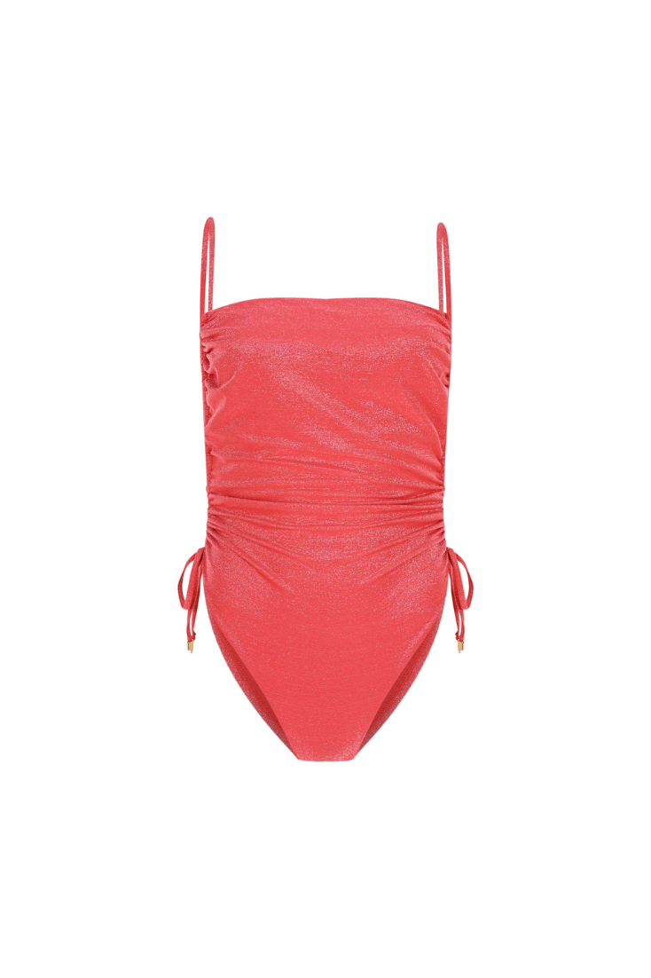 CARLA GLITTER RED ONE-PIECE